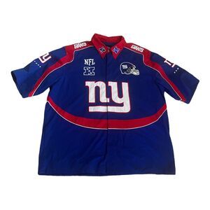 New York Giants Button Snap Front Embroidered Shirt - Size XXL - RARE
